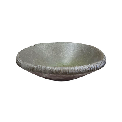 Brown Ceramic Bowl with Rustic Grey Finish & Green Glaze – 19 cm